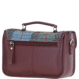 Ashwood Leather & Harris Tweed® Cloth Small Satchel Bag Wine/Mcload: TW-67-17-WM