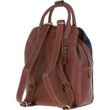 Ashwood Leather & Harris Tweed® Cloth Multi-Pocket Backpack Tan/Navy: TW-66-11-TN