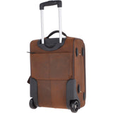 Airline Friendly Cabin Size Leather Trolley Brown: 79014