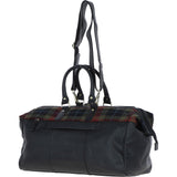 Ashwood Leather & Harris Tweed® Cloth Doctor Holdall Black/Green/Red: TW-42-07-BR