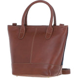Ashwood Leather & Harris Tweed® Cloth Large Grab Bag  Tan/Navy: TW-64-11-TN