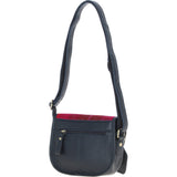 Ashwood Leather & Harris Tweed® Cloth Saddle Bag Navy/Pink: TW-26-06-NP