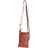 Compact Leather Phone Bag with Adjustable Strap and Brass Hardware Bridge: tl-002