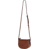 Real Leather Saddle Crossbody Bag Tan: 63753