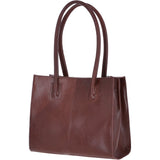 Vegetable Tanned Leather Two Section With Mid Purse Bag Chestnut : V-26