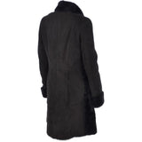 Ladies  Suede Sheepskin Coat Black: 30199