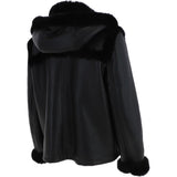 Shearling Jacket With Hood Black: KB-884