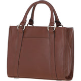 Real Leather Handbag with Adjustable Crossbody Strap 2 Tone Tan: 64867