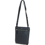 Ashwood Curve  Zip Top Leather Cross Body Bag Black: 64640/curve