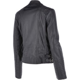 Leather Biker Jacket Black: N-31