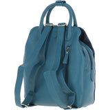 Ashwood Leather & Harris Tweed® Cloth Multi-Pocket Backpack Teal/Navy: TW-66-16-TN