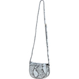 Real Leather Saddle Crossbody Bag Snake: 63753