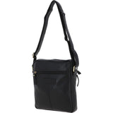 Michigan Leather Body Bag Black: M-56