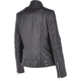 Leather Biker Jacket Black: N-12