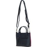 Ashwood Leather & Harris Tweed® Cloth Handbag with Removable Crossbody Strap Navy/Pink: TW-21-06-NP