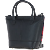 Ashwood Leather & Harris Tweed® Cloth Large Grab Bag  Black/Red: TW-64-14-BR