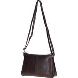 Elegant Leather Crossbody Bag with Adjustable Strap Brown: Rose