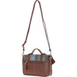 Ashwood Leather & Harris Tweed® Cloth Small Satchel Bag with Twist Lock Tan/Mcload: TW-33-02-TM
