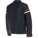 Ashwood Men's Leather Biker Jacket with Red Stripe Black: AWM-BOXER
