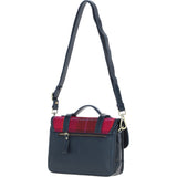 Ashwood Leather & Harris Tweed® Cloth Medium Satchel Bag with Twist Lock Navy/Pink: TW-34-06-NP