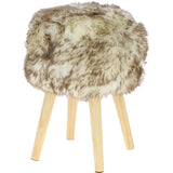 New Zealand Sheepskin Stool Wolf Tip: SHORT SHEEPSKIN STOOL