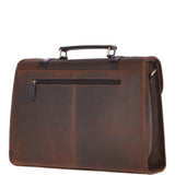 Vintage Oily Hunter Leather Briefcase Brown: Walter