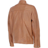 Ashwood Leather Mandarin Collar Zip-Up Men's Jacket Cognac: AMJ-10