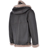 Hooded Sheepskin Flying Jacket Brown/Cream: FEN B3 HOODY