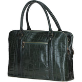 Large Leather Handbag Green/croc: Gina