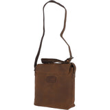 Tablet Friendly Medium Vintage Leather Messenger Bag Tan: Monti