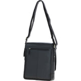 Classic A4 Leather Flap-Over Messenger Bag Black: Q-43