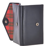 Small Vegetable Tanned Cash And 12 Card Envelope Purse Black: V-62