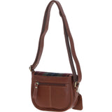 Ashwood Leather & Harris Tweed® Cloth Saddle Bag Tan/Green/Red: TW-26-08-TR