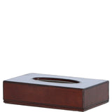 Elegant Ashwood Leather Tissue Box with Magnetic Bottom Chestnut: LF-116