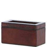Ashwood Leather's Premium Double Watch Case with See-Through Lid Chestnut: LF-106