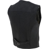 All Leather Diamond Stitched  Waistcoat Black :  G-X W/Coat
