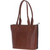 Ashwood Leather & Harris Tweed® Cloth Genuine Leather Shoulder Bag Tan/Navy: TW-23-011-TN