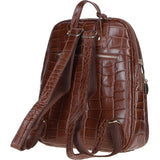 Croc Print Leather Backpack with Gold Hardware Cognac/Croc: 52235