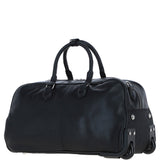Luxurious Leather Wheeled Duffle Bag Black: pl-50