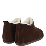 Fenland Classic Suede Sheepskin  Bootie Slippers Brown: MENS BOOTY