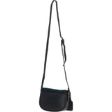 Ashwood Leather & Harris Tweed® Cloth Saddle Crossbody Bag with Twist Lock Black/Watch: TW-30-03-BW