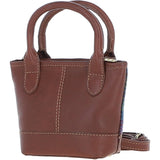 Ashwood Leather & Harris Tweed® Cloth Small Grab Bag Tan/Purple: TW-63-13-TP