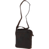 Tablet Friendly Small Vintage Leather Body Bag Brown: Patty
