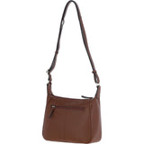Ashwood Real Leather Top Zip Crossbody Bag 2 Tone Tan: 63931