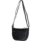 Leather Compact Crossbody Bag Black: Naomi
