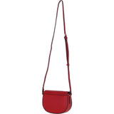 Real Leather Saddle Crossbody Bag Red: 63753