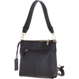 Small Two In One Leather Crossbody Bag & Shoulder Bag Black: 62539