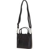 Ashwood Leather & Harris Tweed® Cloth Handbag with Removable Crossbody Strap Brown/Green: TW-21-09-BG