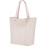 Women's Large Leather Shopper Tote Bag Panna Cota Cream : 61911