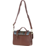 Ashwood Leather & Harris Tweed® Cloth Medium Satchel Bag with Twist Lock Tan/Mcload: TW-34-02-TM
